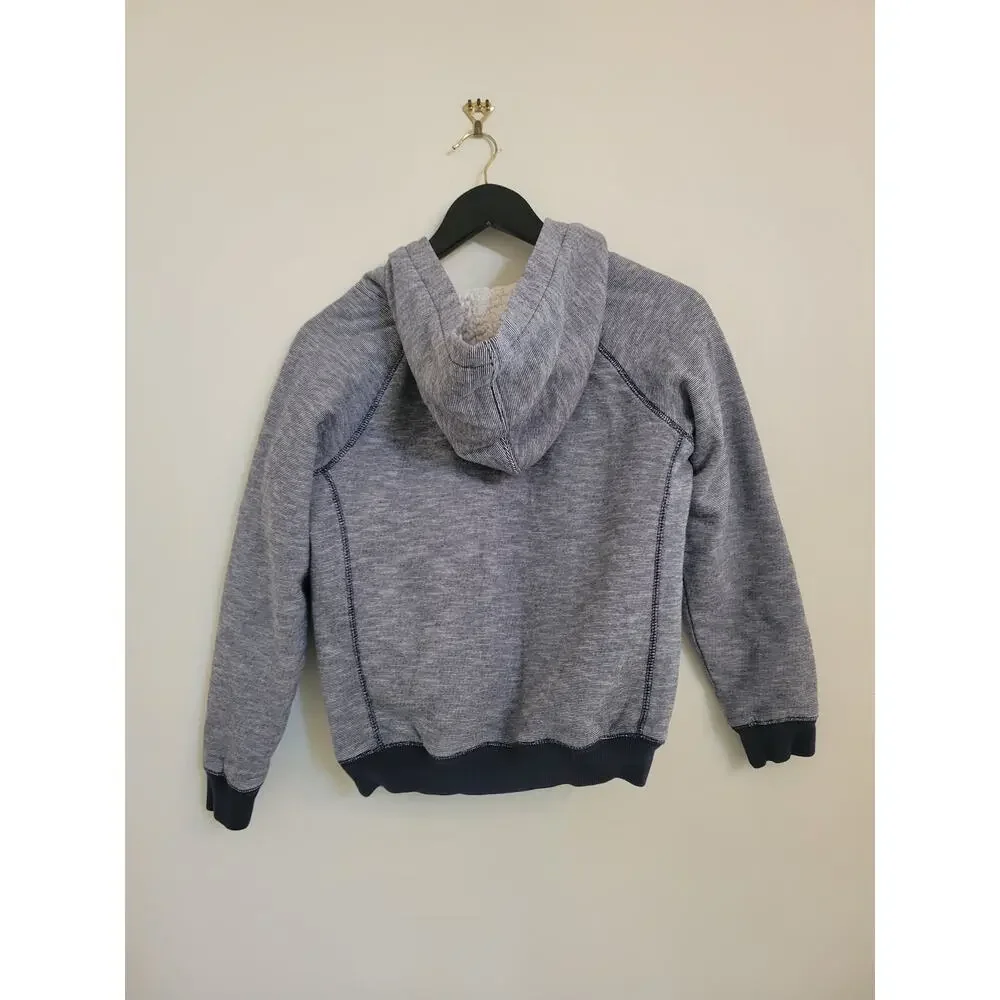 Billabong Boy's Balance Sherpa Zip Hoodie - Dark Slate Heather Sz S